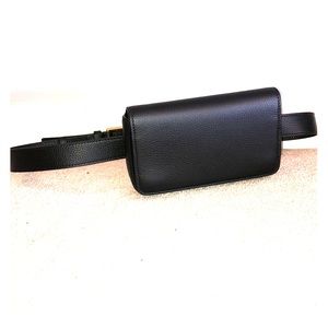Belted Hands Free real leather clutch